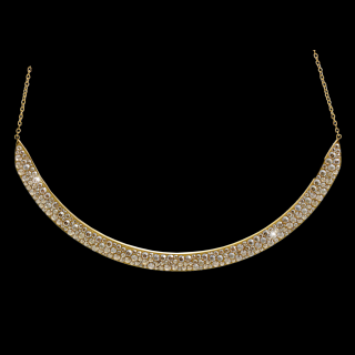 Ocelový náhrdelník Oblouk Swarovski® Gold Golden Shadow