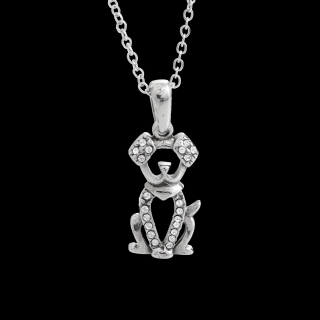 Ocelový náhrdelník Pejsek Swarovski® Crystal