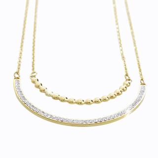 Ocelový náhrdelník River Swarovski® Crystal Gold