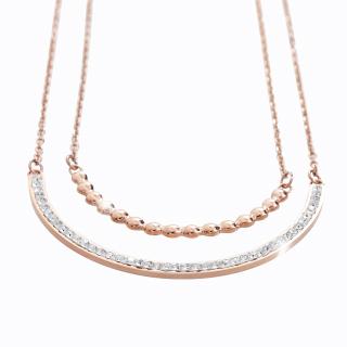 Ocelový náhrdelník River Swarovski® Crystal Rose Gold