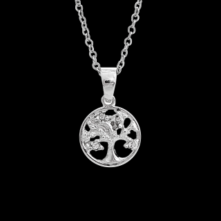 Ocelový náhrdelník Rozkvetlý strom života Swarovski® Crystal