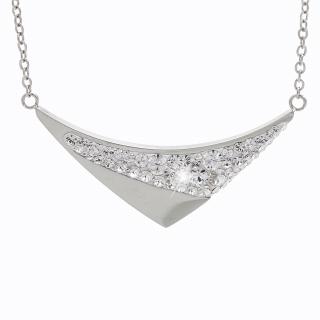 Ocelový náhrdelník Šipka Swarovski® Crystal Rhodium
