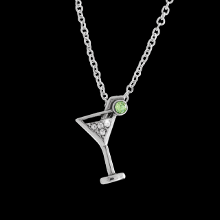 Ocelový náhrdelník Sklenka Martini Swarovski® Crystal