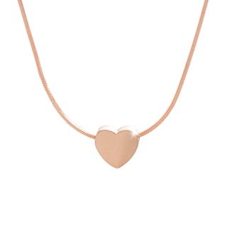 Ocelový náhrdelník Srdíčko provlečené rosa gold