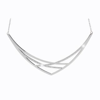 Ocelový náhrdelník Véčko Swarovski® Crystal