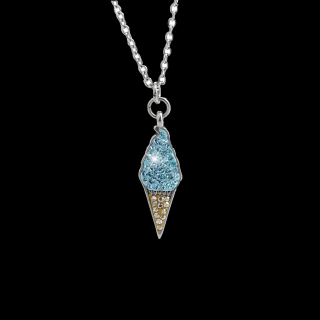 Ocelový náhrdelník Zmrzlinka Swarovski® Aquamarine