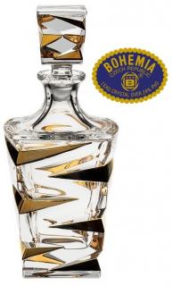 Skleněná láhev ručně zlacená 750ml - křišťálové sklo Bohemia Crystal