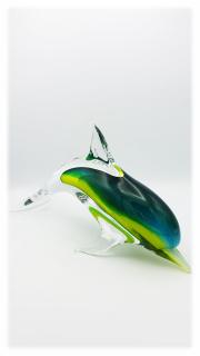 Skleněný delfín zelený