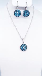 Souprava Swarovski round aquamarine