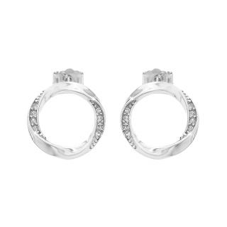 Stříbrné náušnice Kroužek Swarovski crystal