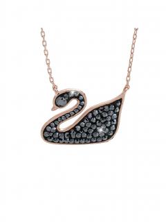 Stříbrný náhrdelník Černá labuť s kameny Swarovski  Stříbrný náhrdelník černá labuť s kameny Swarovski