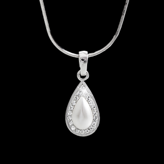 Stříbrný náhrdelník kapka s perličkou