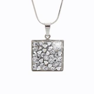 Stříbrný náhrdelník Kostička Swarovski crystal
