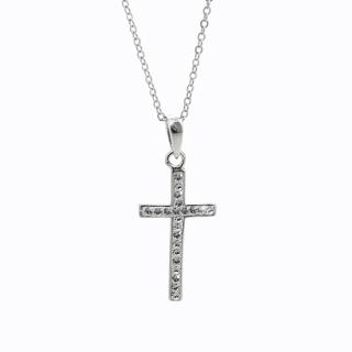 Stříbrný náhrdelník Křížek Swarovski