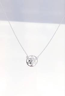 Stříbrný náhrdelník Květ Života Swarovski