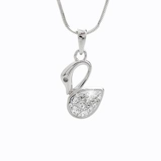 Stříbrný náhrdelník Labuť Swarovski II