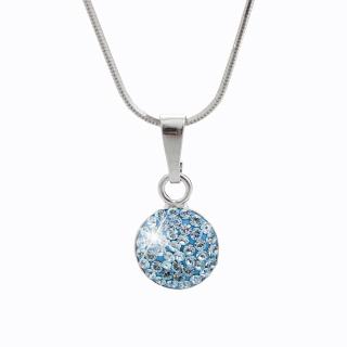 Stříbrný náhrdelník Lentilka Swarovski aqua