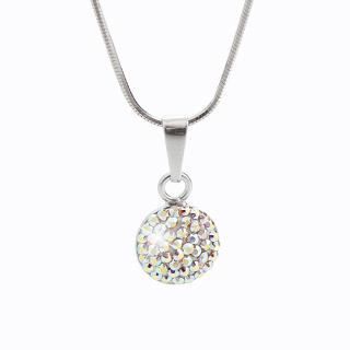 Stříbrný náhrdelník Lentilka Swarovski crystal AB