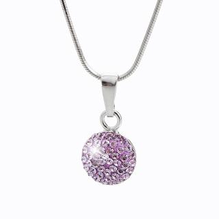 Stříbrný náhrdelník Lentilka Swarovski crystal violet