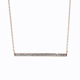 Stříbrný náhrdelník Linka Swarovski rosa gold