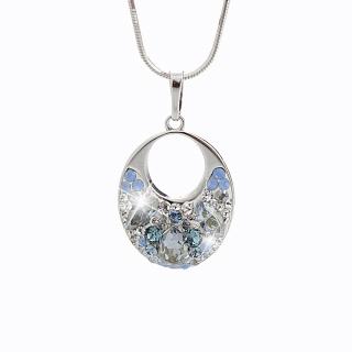 Stříbrný náhrdelník Ovál Swarovski ice