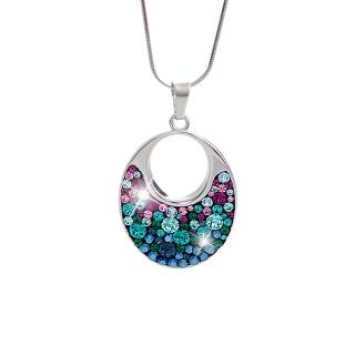 Stříbrný náhrdelník Ovál Swarovski pave