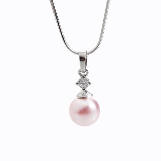 Stříbrný náhrdelník Perla Swarovski Rosa