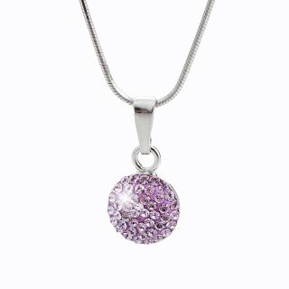 Stříbrný náhrdelník Půlkulička Swarovski crystal violet