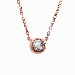 Stříbrný náhrdelník Šatonek Swarovski crystal rosa gold