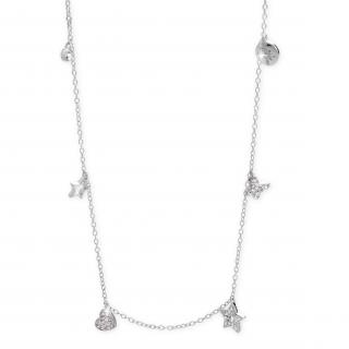 Stříbrný náhrdelník se symboly ze křišťálků Swarovski
