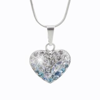 Stříbrný náhrdelník Srdce osázený kameny Swarovski ledové