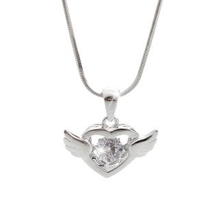 Stříbrný náhrdelník Srdce s tančícím kamenem Swarovski
