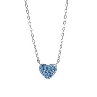 Stříbrný náhrdelník Srdíčko swarovski aqua