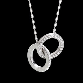 Stříbrný náhrdelník  Swarovski pouto lásky