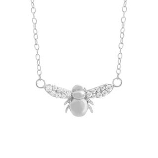 Stříbrný náhrdelník včelka se zirkony