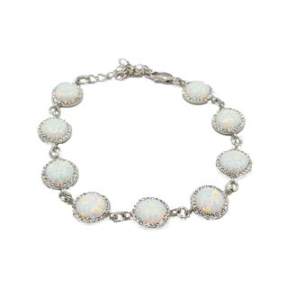 Stříbrný náramek Opálový Swarovski White