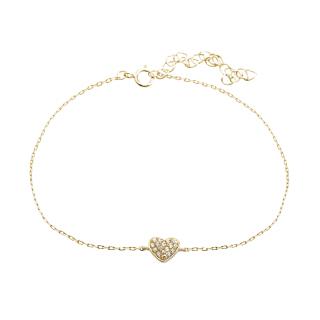 Stříbrný náramek Srdíčko Swarovski crystal gold