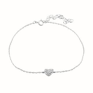 Stříbrný náramek Srdíčko Swarovski crystal