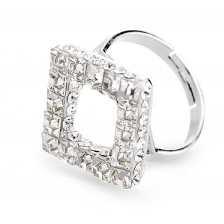 Stříbrný prsten cube s kameny Swarovski Crystal