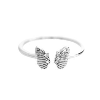 Stříbrný prsten Křídla motýlí crystal