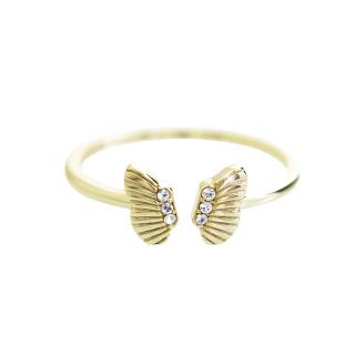 Stříbrný prsten Křídla motýlí gold