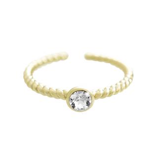 Stříbrný prsten Zásnubní Swarovski crystal gold