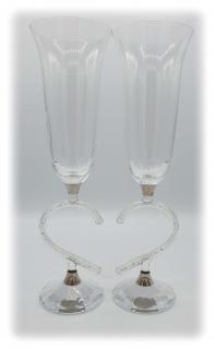 Svatební křišťálové sklenice sekt 2ks SW04 Barevné provedení: Stříbro