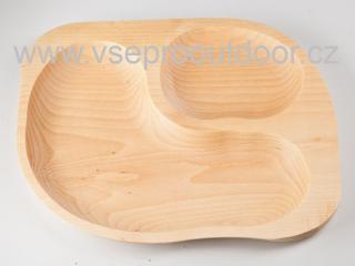 velký dřevěný talíř dubový - dvě místa (servírovací dřevěný talíř velký dub dvě místa)