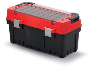 Kufr na nářadí s kov. držadlem a zámky EVO červený 476x260x256 (krabičky) Varianta: Délka: 59.4, Objem: 42, Výška: 30.8, Šířka: 28.8