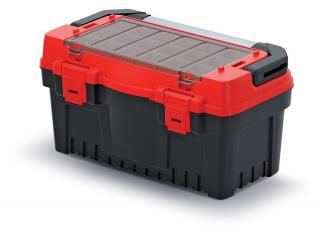 Kufr na nářadí s kov. držadlem EVO červený 476x260x256 (krabičky) Varianta: Délka: 47.6, Objem: 25, Výška: 25.6, Šířka: 26