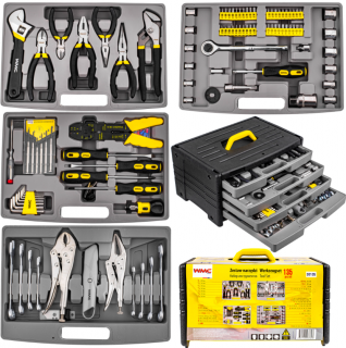 Sada náradia nástrčné kľúče skrutkovače bity kliešte 135 ks. WMC