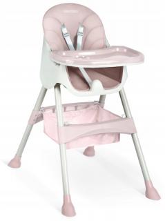 Vysoká stolička so stolíkom Milo ružová
