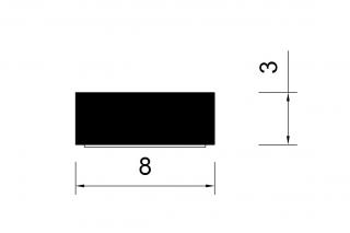 Samolepící těsnění CE 8x3 mm černá 100m (CE 8 x 3 mm 100m černá)