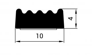 Samolepící těsnění KR 10x4 mm černá 125 m (K kronlist 10 x 4 černá 125 m)